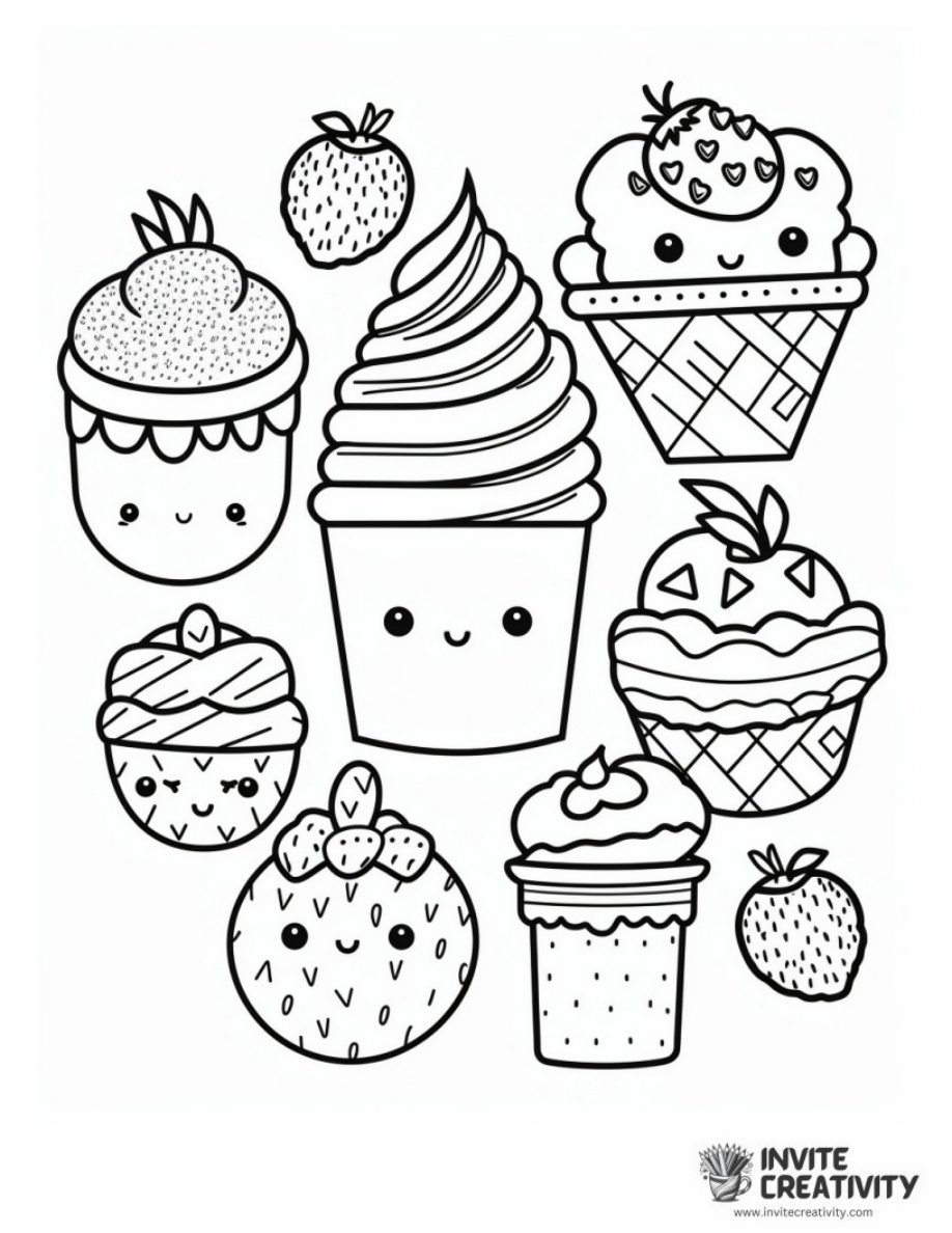 Cute Dessert Kawaii Cartoon
