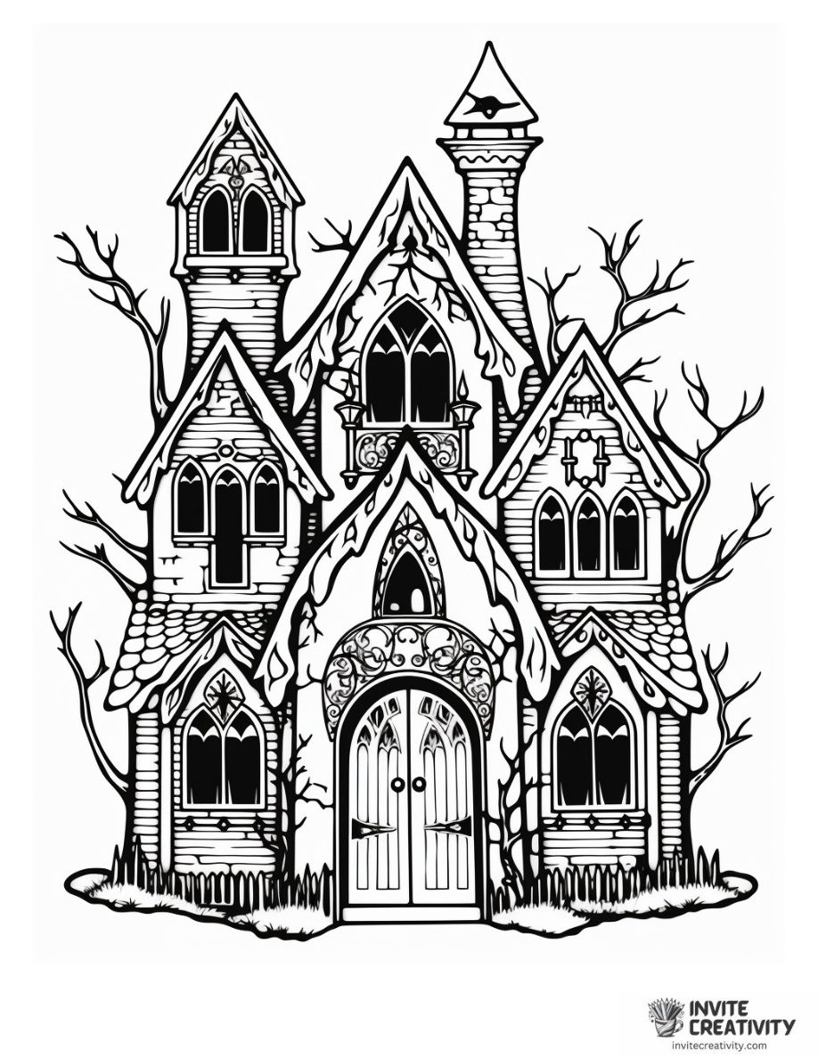Detailed Creepy Haunted House