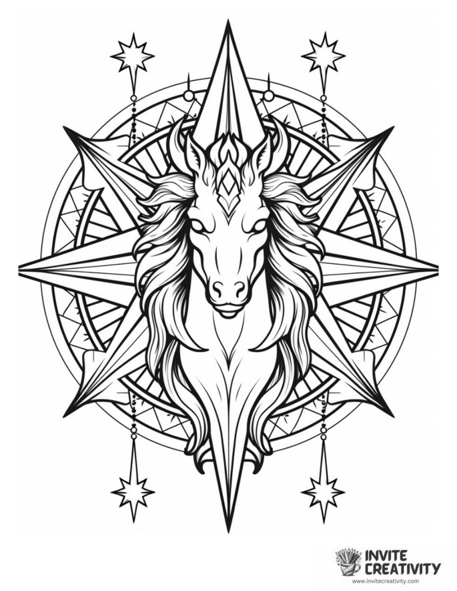Detailed Unicorn Mandala