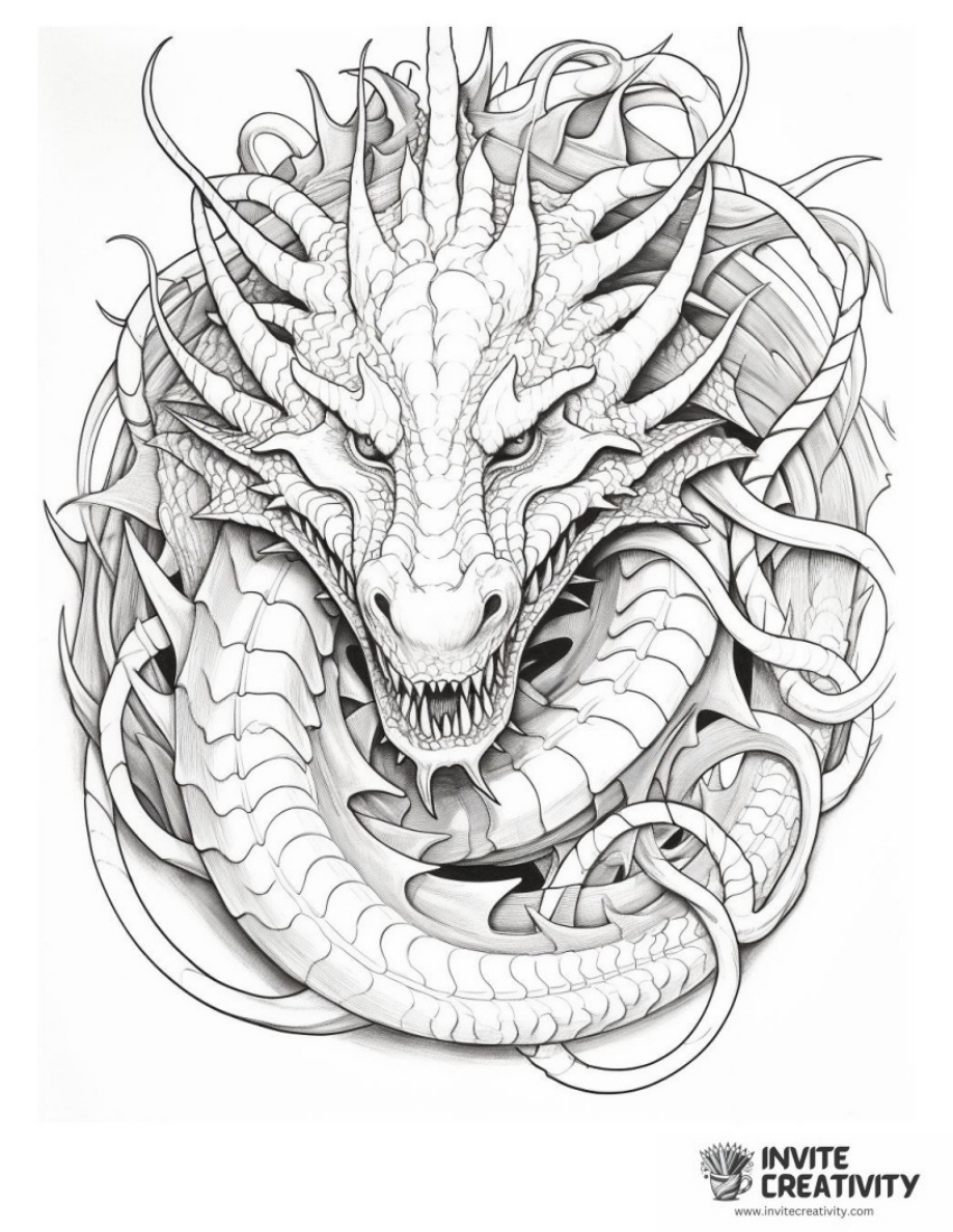 Difficult Dragon Zentagle Detailed