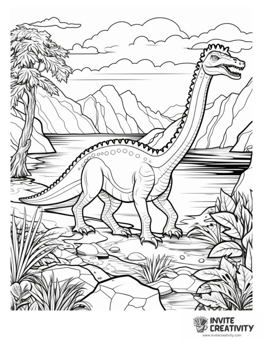 Dinosaur in a Prehistoric Setting