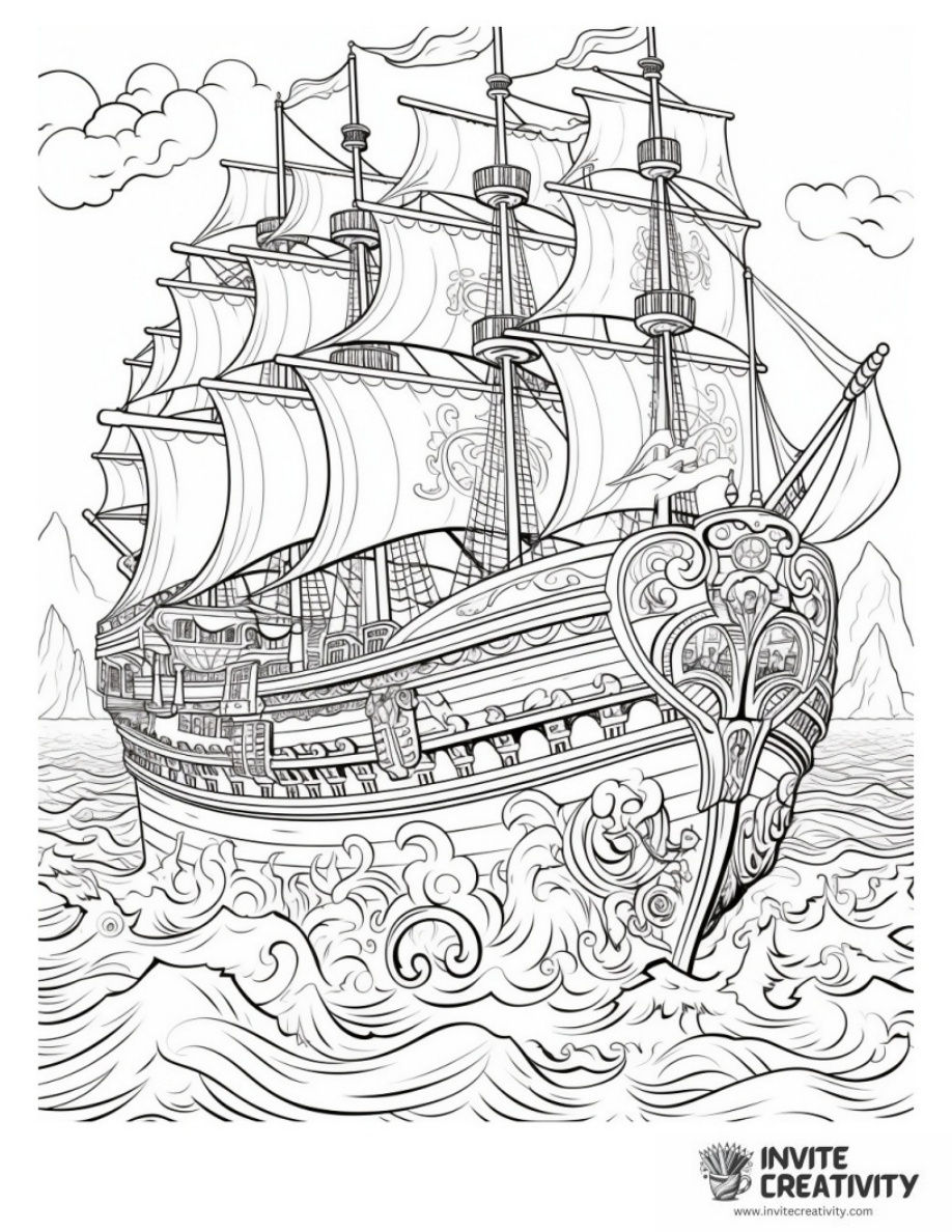 Fantasy Ship on the Sea