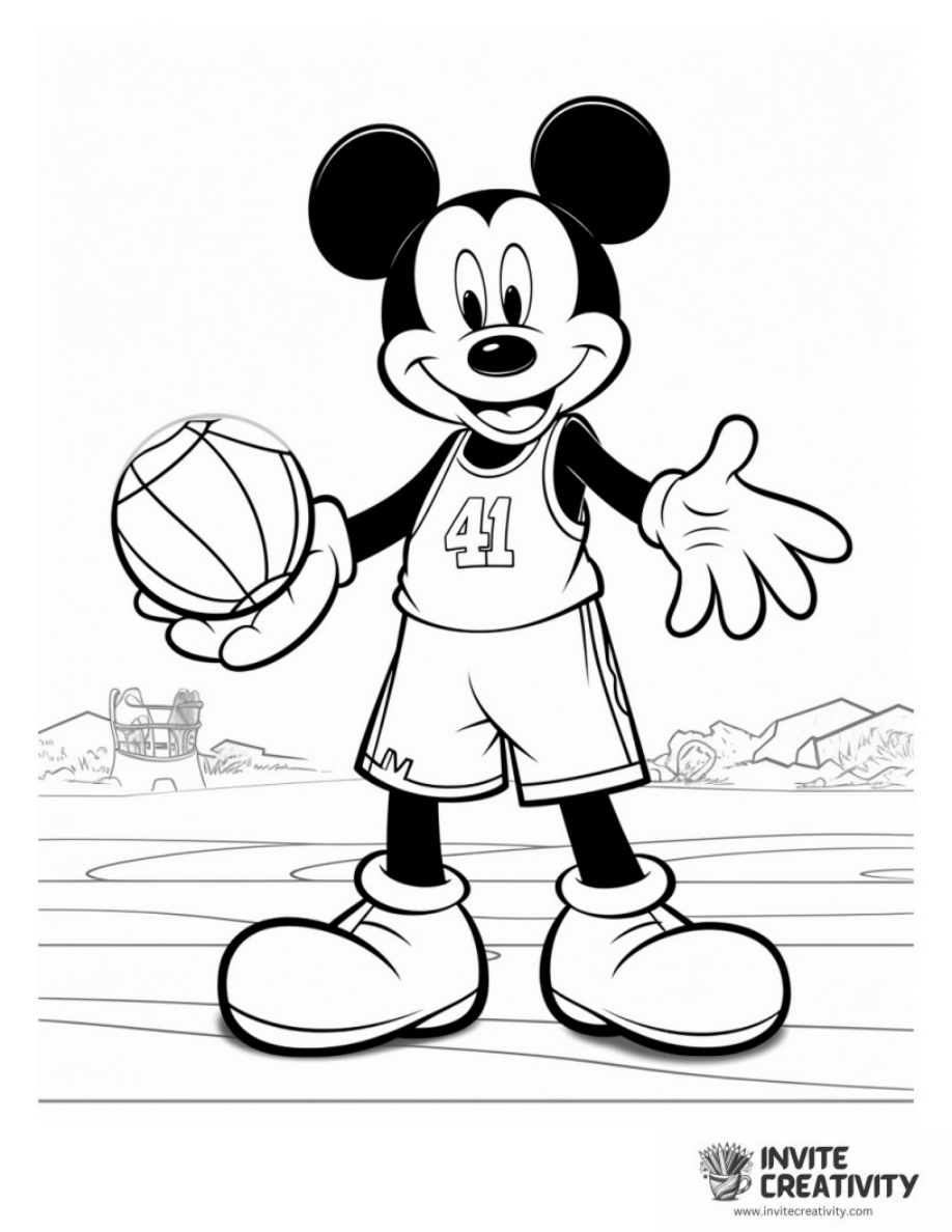 Mickey Mouse Playing Volleyball