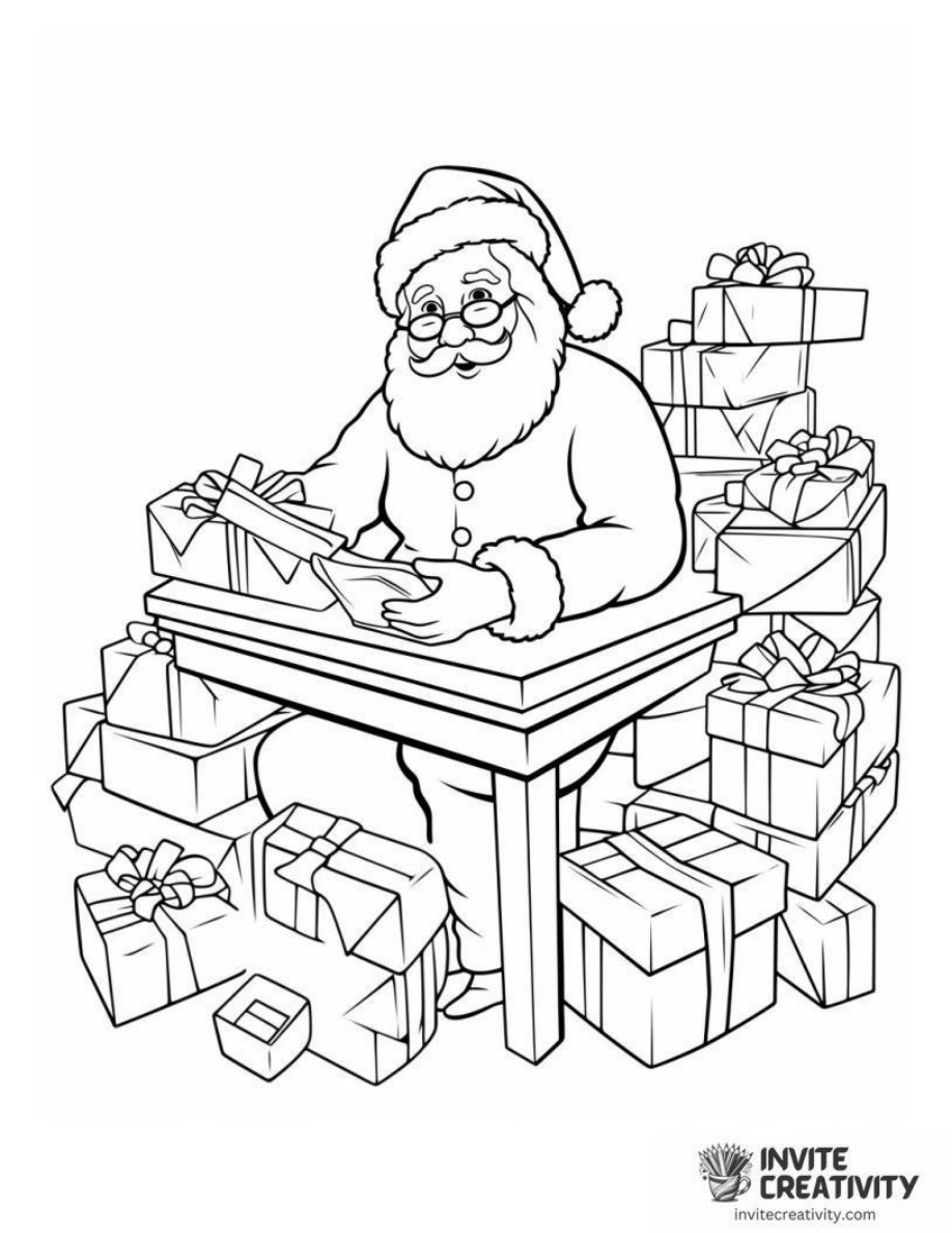 Santa Sorting Through Mails