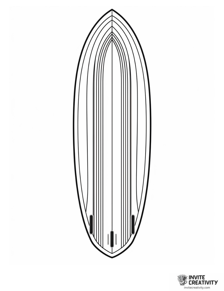 Surfboard with Classic Stripes