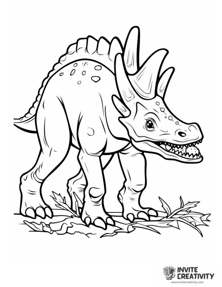 Triceratops Eating Herbs