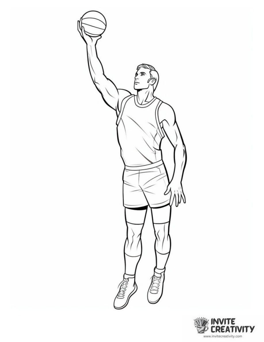 Volleyball Player in a Volleyball Game Coloring Page